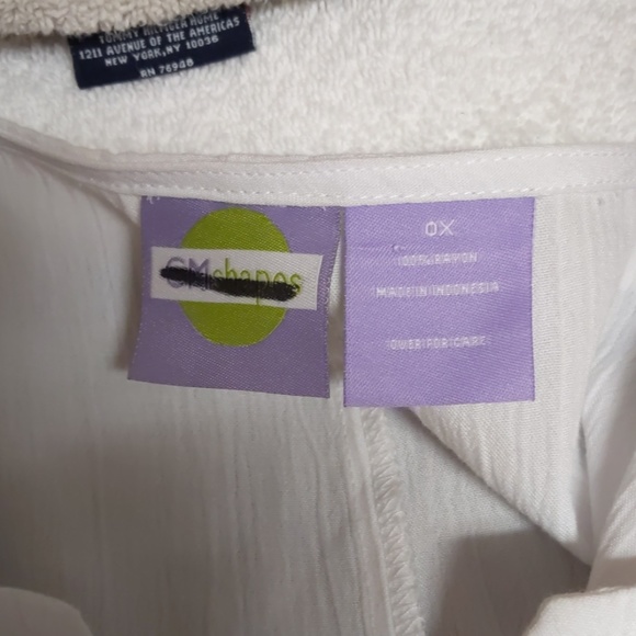 White v neck blouse with embroidery and sequin pat - Picture 5 of 7